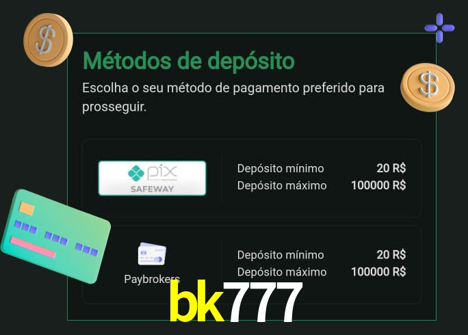 O cassino bk777 oferece uma grande variedade de métodos de pagamento